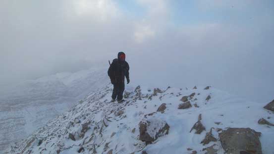 Ben arriving at the summit.