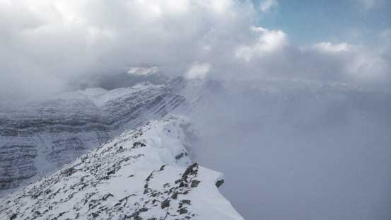 Clouds were forming on the north side of this peak.