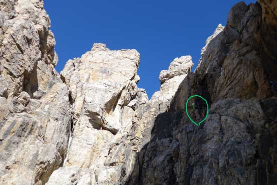 Here's where we figured this gully wouldn't work. Had to turn around and find another route. Photo by Raff