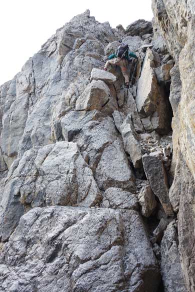 Me down-climbing the long chimney