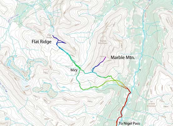 Marble Mountain and Flat Ridge scramble route