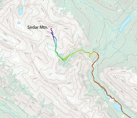 Sirdar Mountain scramble route