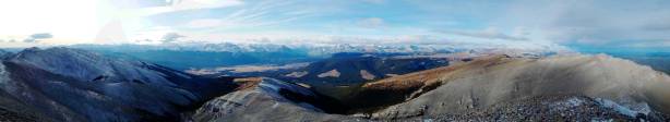 Summit Panorama looking towards the mountains. Click to view large size.