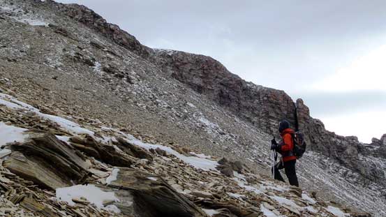 Ben ascending steep scree