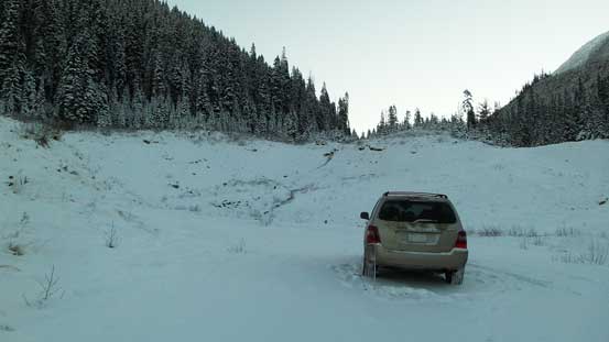 We drove to as far as we could (~ 9 km up the road)