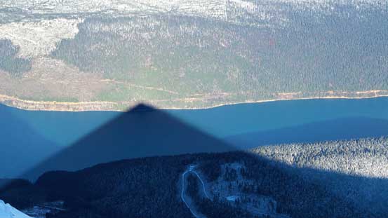 Shadow of Stargazer Peak on Kinbasket Lake
