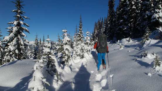 We had to break trail from the official trail-head thank to a snowmobile closure