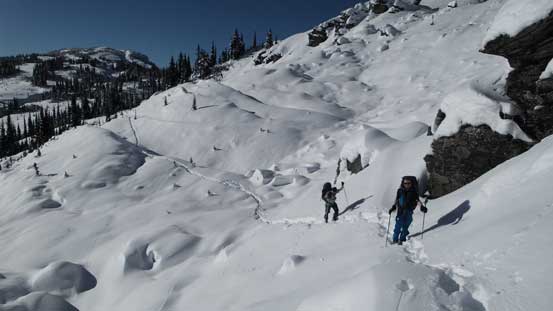 Crossing a big slope