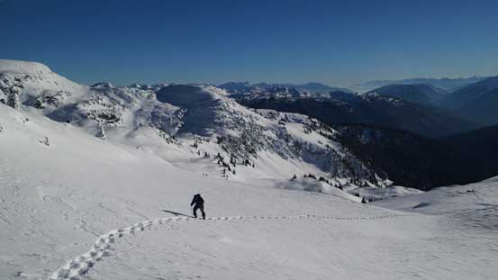 Eric ascending the typical slope on Keystone Peak