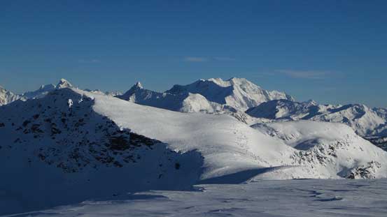 Looking over "Voussoir" towards Bridgeland and Carnes Peaks