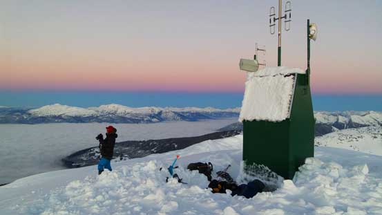 This is our bivy site. Except for the wind everything else was perfect.