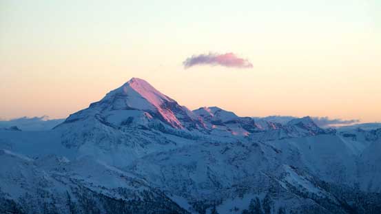 Mt. Sir Sandford on alpenglow