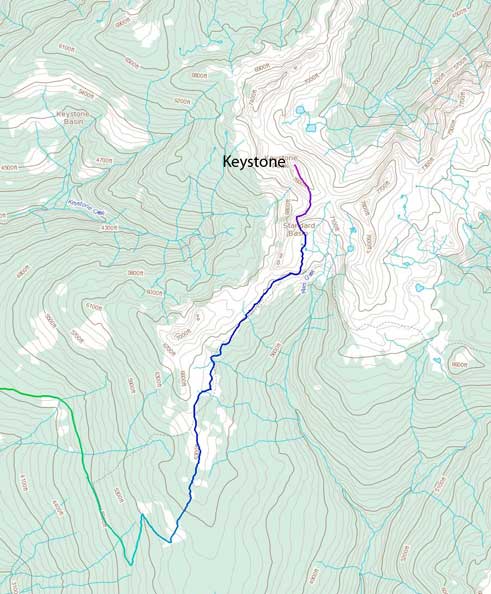 Keystone Peak hiking route