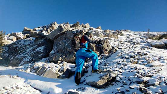 Ben attacking a short scrambling step
