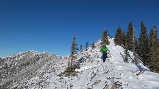 Descending the ridge