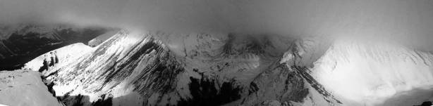 Panorama from the summit, couldn't see much. Click to view large size.