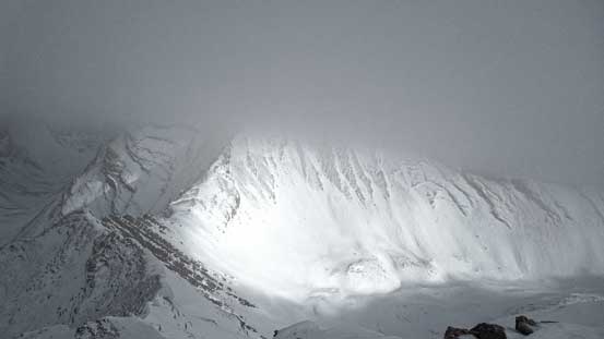 Mt. Inflexible was hidden in clouds