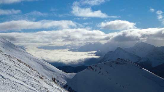 Low clouds hanging above the Kananaskis Lakes