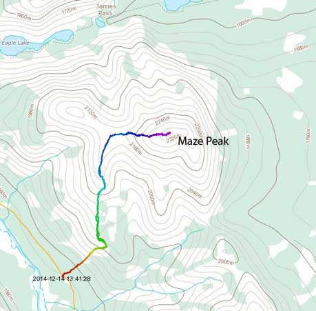 Maze Peak standard scramble route