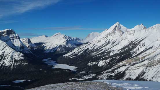 Looking up Bryant Creek towards Assiniboine Pass.