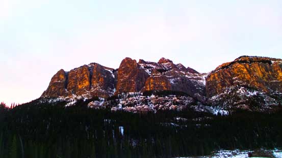 Looking up towards our impressive objective.