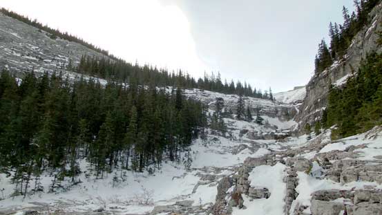 Above the first rock wall, looking ahead