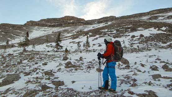 Finally at the wind-blown alpine slope