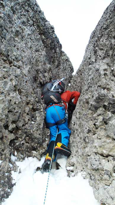 We decided to try another gully. Just like I suspected, it's even more difficult.