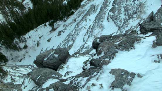 Looking down the first wall. It's a long way down...