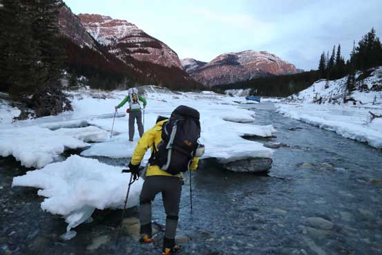 We found a reasonable place to cross the main channel of Ghost River. Photo by Ben