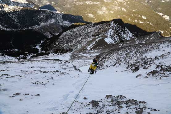 Me starting the rappel. Photo by Ben
