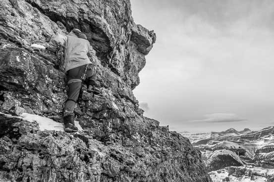 Me challenging up the last few steps. Photo by Vern