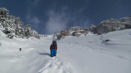 Higher up we encountered deep snow.