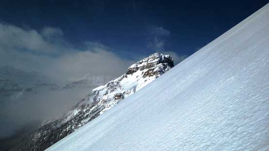 Exiting the gully. Here's the terrain just above treeline.