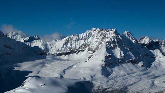 The unusual view of Quadra Mountain and Bident Mountain