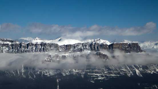 The classic view of Castle Mountain Massive