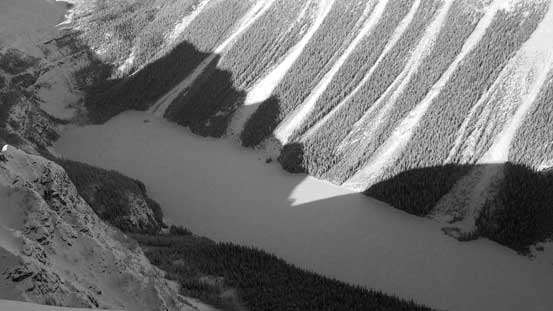 There's a great viewpoint of Boom Lake from the summit ridge