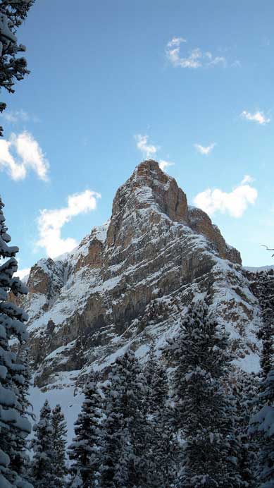 A view of Mt. Whymper from valley floor. Looks like I'll have to bag it soon...