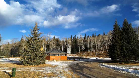 The sunny parking lot.