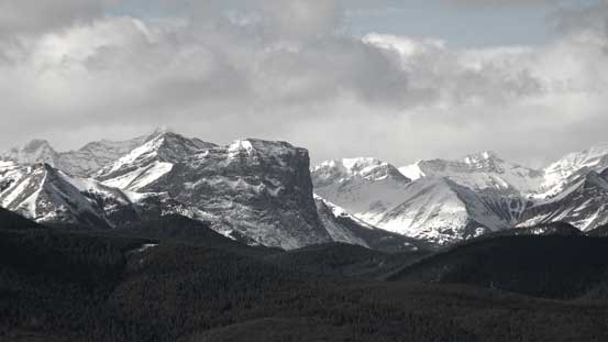 A zoomed-in view of Gibraltar Mountain