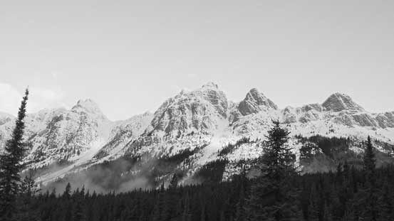 From an opening area we got a nice view of the Yellowhead Mountain