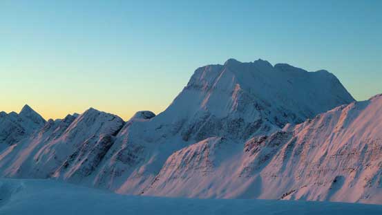 Caledonia Mountain on alpenglow