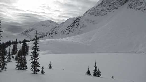 A frozen lake on the traverse