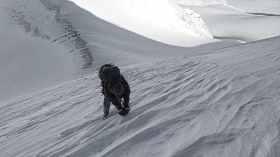 Looking down at Ben following up.