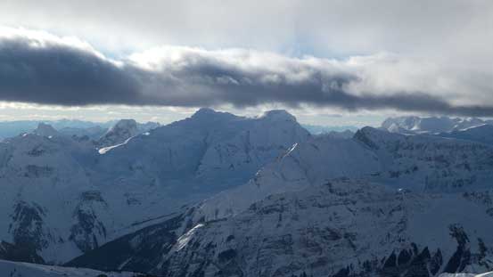 Mt. Mummery is always the eye-catching giant looking west.