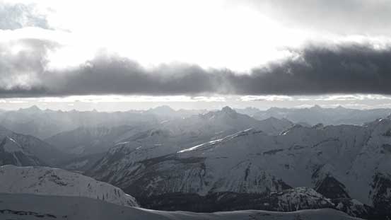 Behind Mt. Laussedat are giants in the Selkirks - Sir Donald, Rogers, Iconoclast, etc.