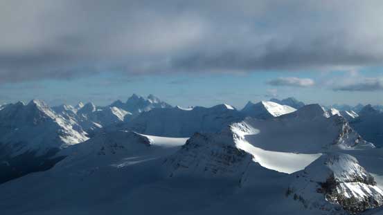 Rising behind Mt. Collie are the intimidating Goodsirs