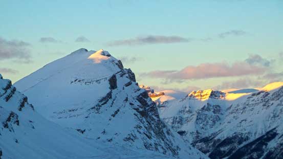 Evening glow on Caldron Peak