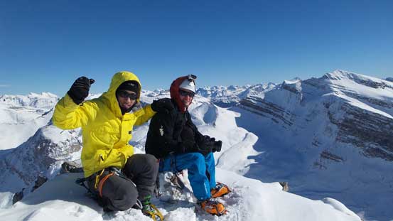 Ben and I on the true summit of Peyto!
