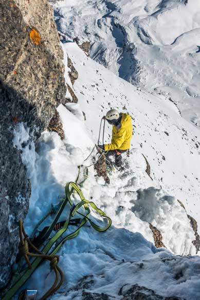 Me preparing to rappel. Photo by Vern